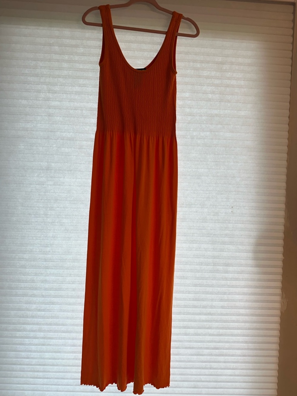 DKNY Bright Orange Sleeveless Maxi Dress